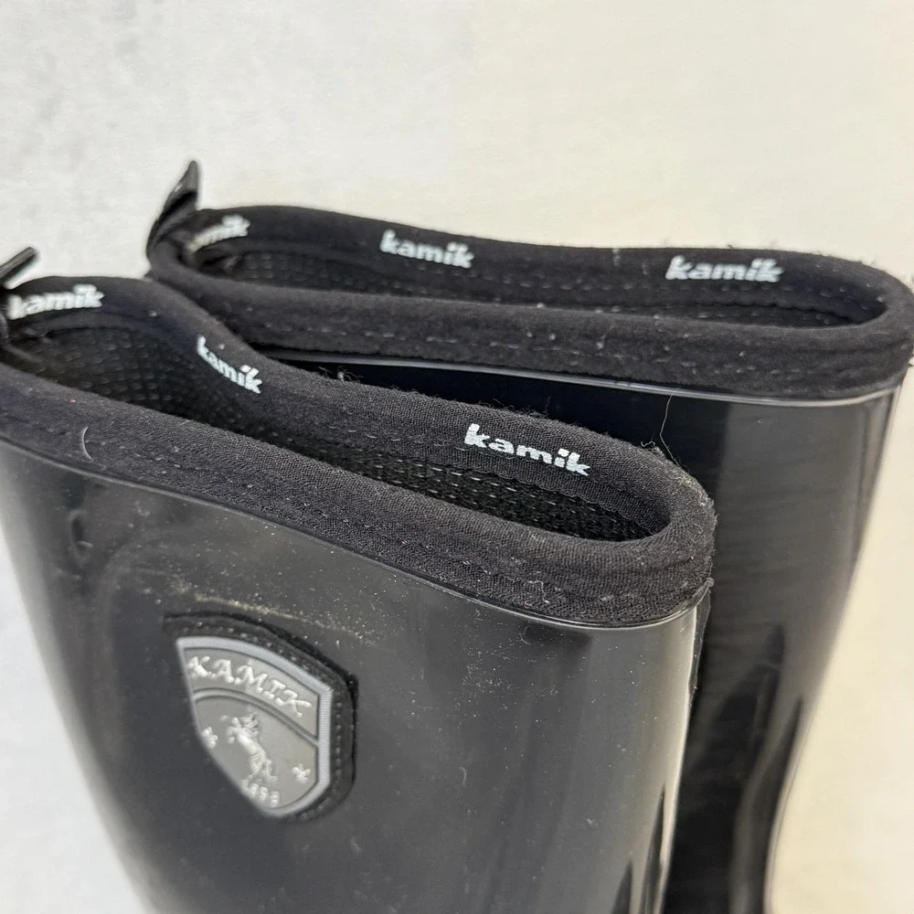 Kamik‎ Boots Mens Size 7 Black Rubber Waterproof Tall Rain Made In Canada
